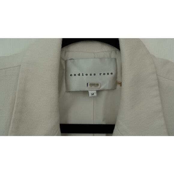 Endless Rose Off White Linen Oversized Vest Blazer Sz M - Picture 6 of 9